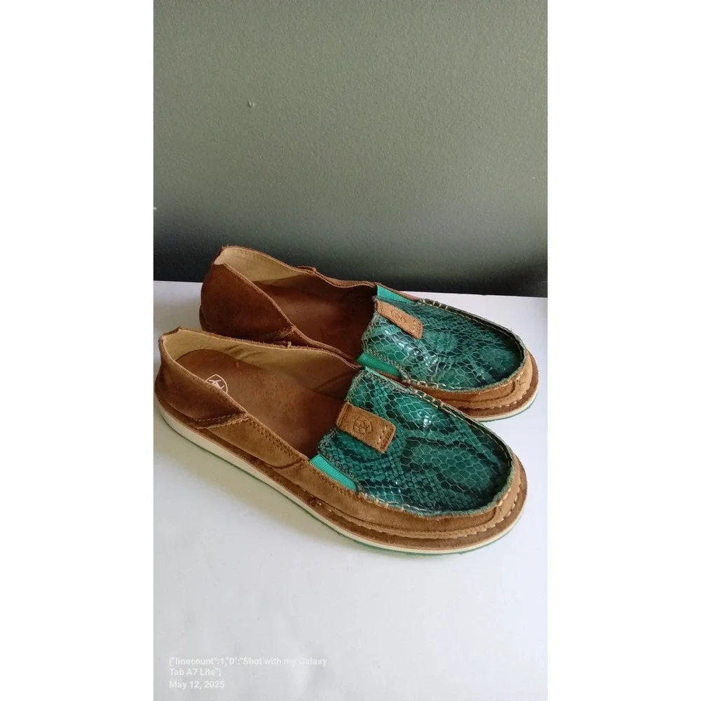 Ariat Moccasin Loafers Snake Print Slip On Casual Comfort‎ Shoes